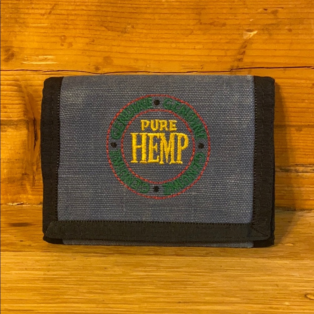 Vintage pure hemp velcro wallet